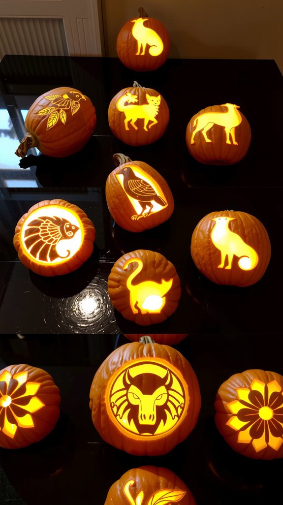 art deco animal carvings