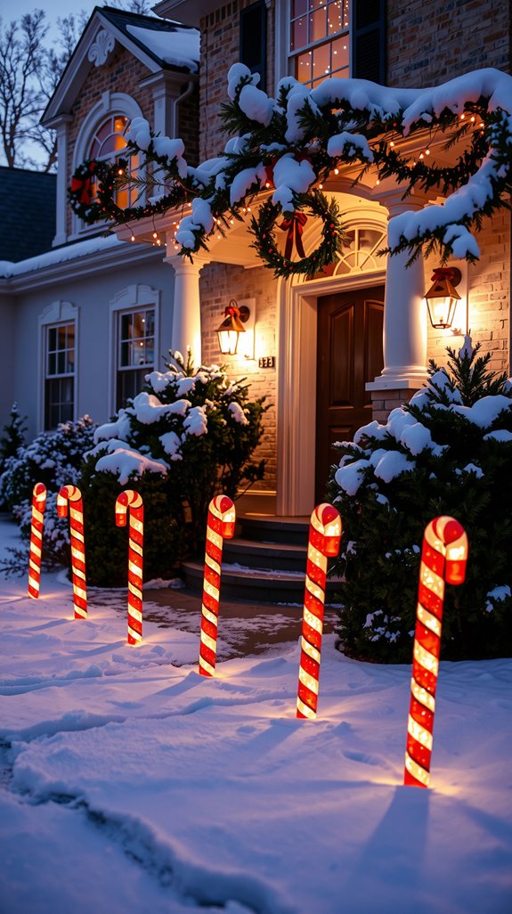 candy cane driveway markers