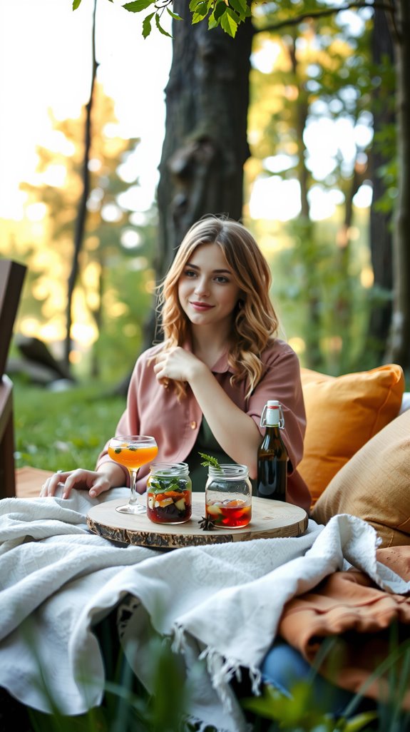 charming drinks and salads