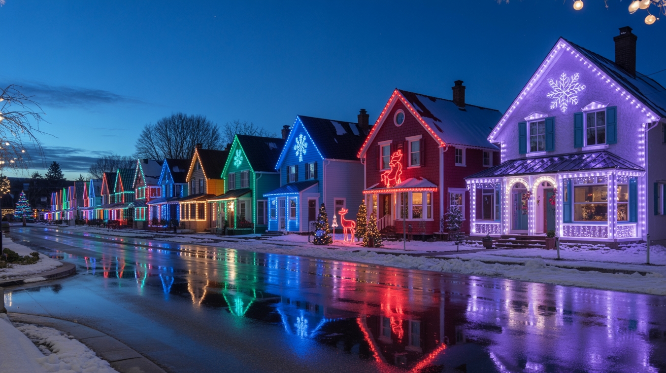 colorful outdoor christmas lights