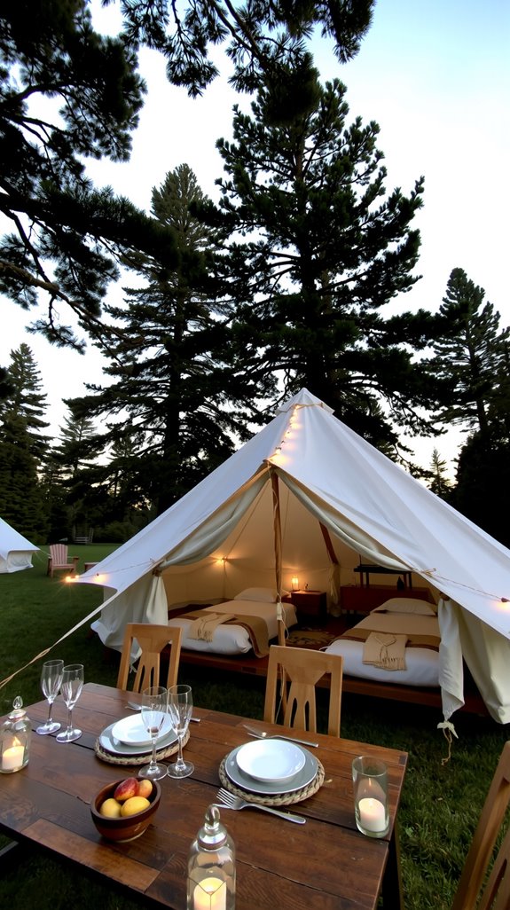 comfortable camping tent setup