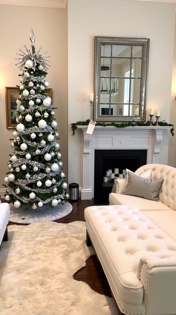 elegant white and silver