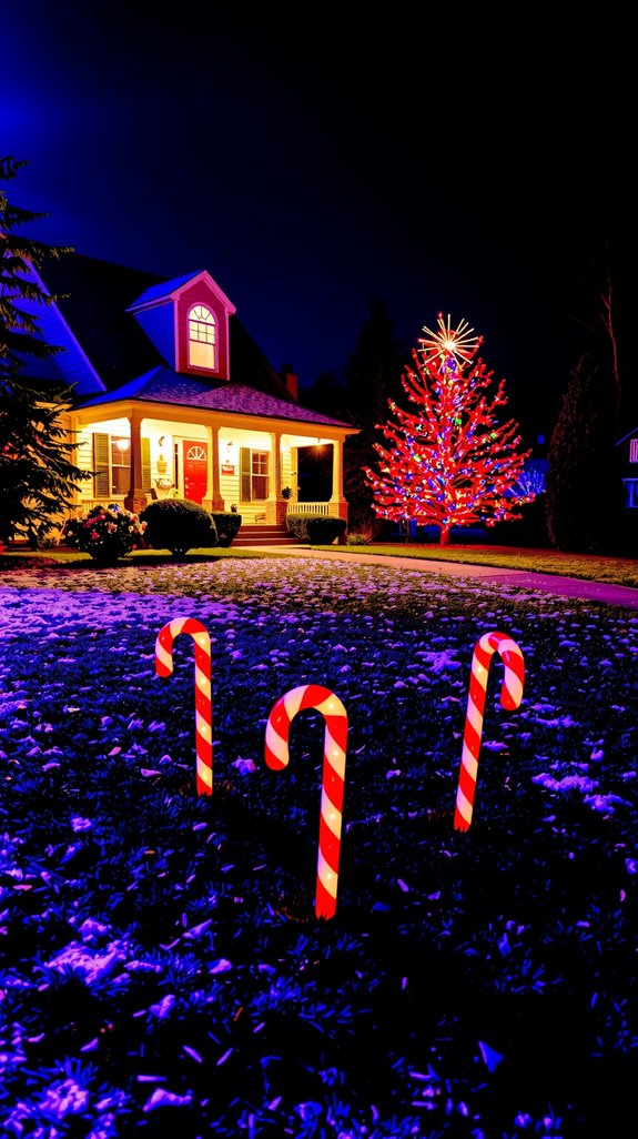 festive illuminated pathway stakes