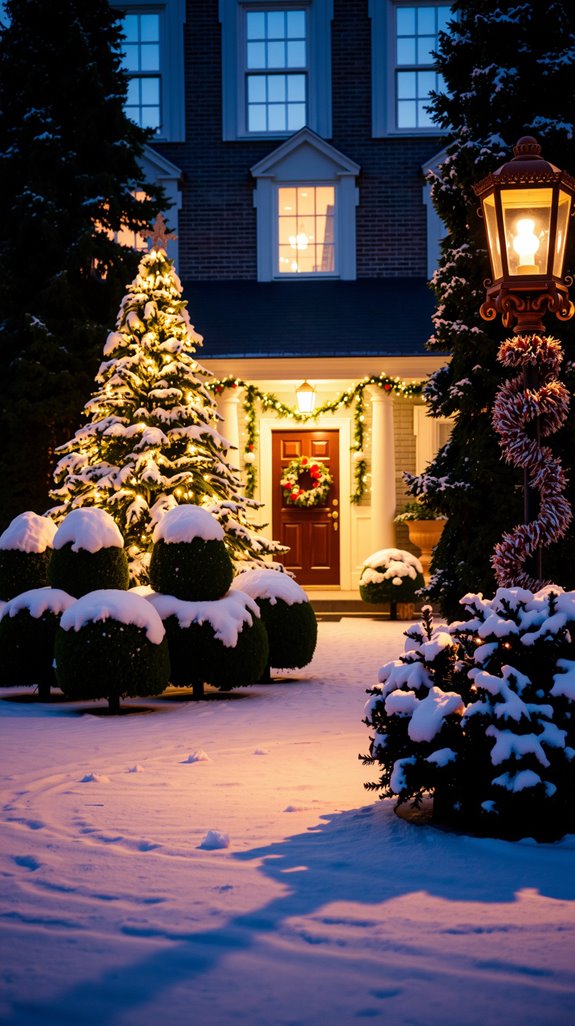 festive topiaries enhance landscapes