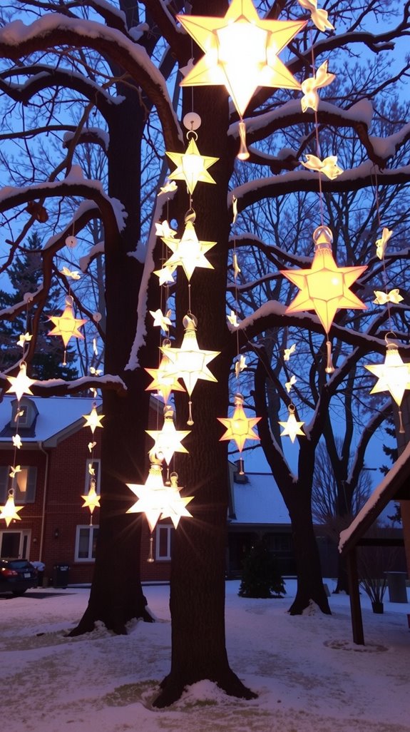 layered star shaped lantern displays