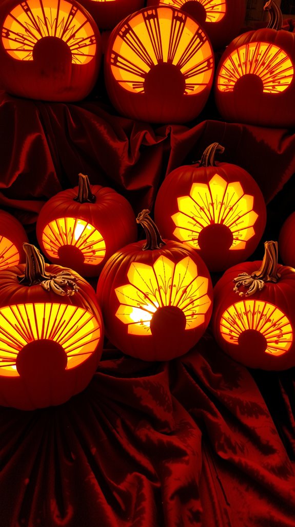 radiating lines sunburst patterns