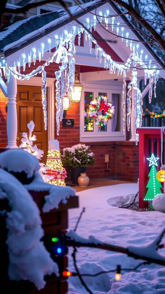 realistic winter icicle lighting