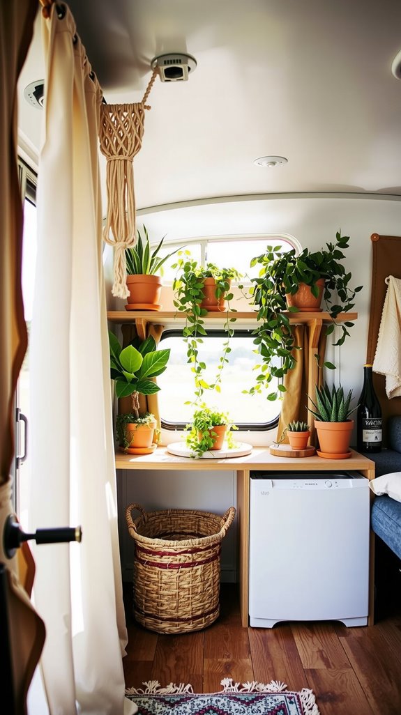 transform campervan with plants