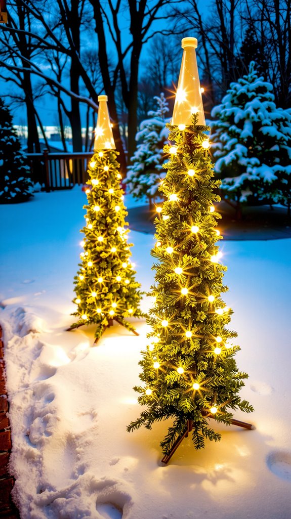 vibrant led cone trees