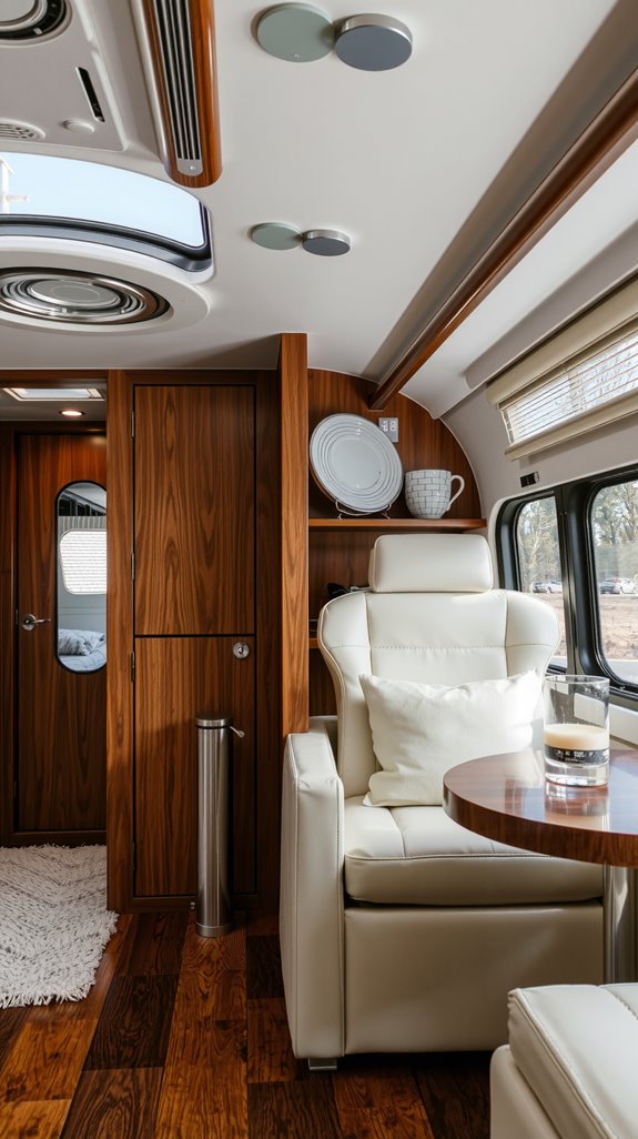 warm walnut and light surfaces