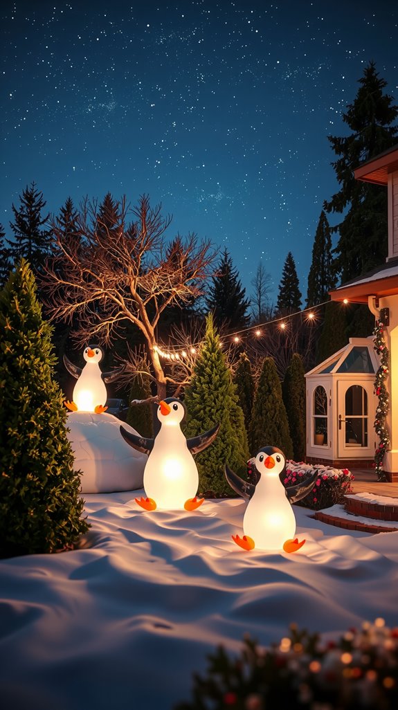 whimsical inflatable penguin decorations