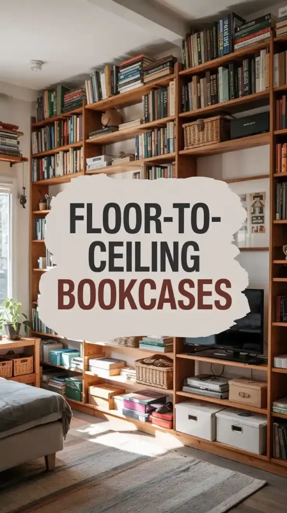 Floor-to-Ceiling Bookcases That Create Illusion of Space