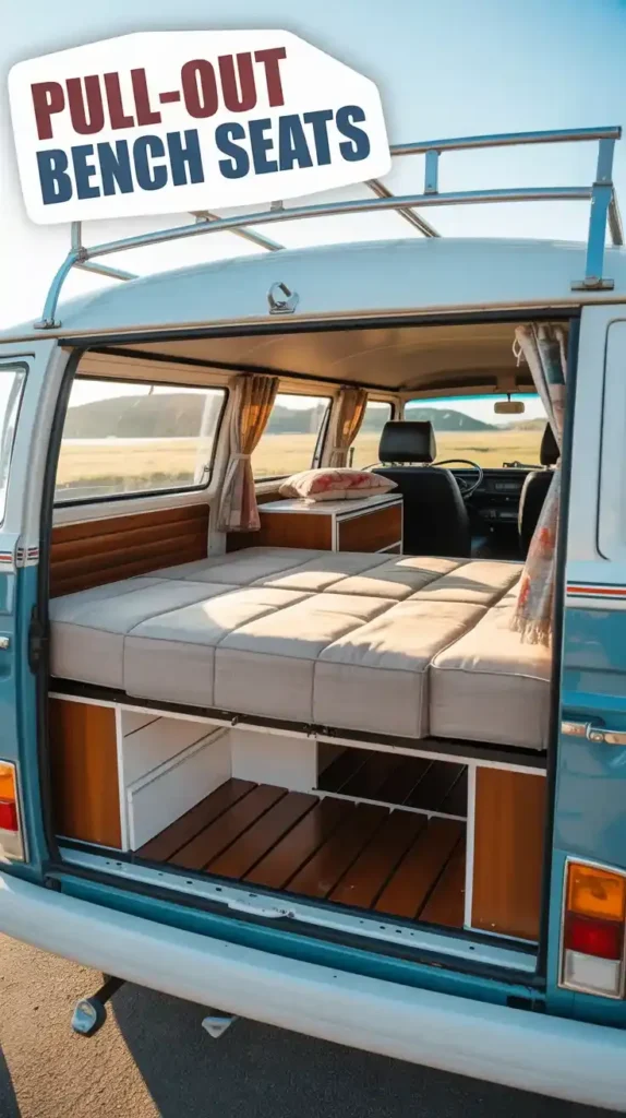 Pull-Out Bench Seats That Transform Into Queen-Size Beds