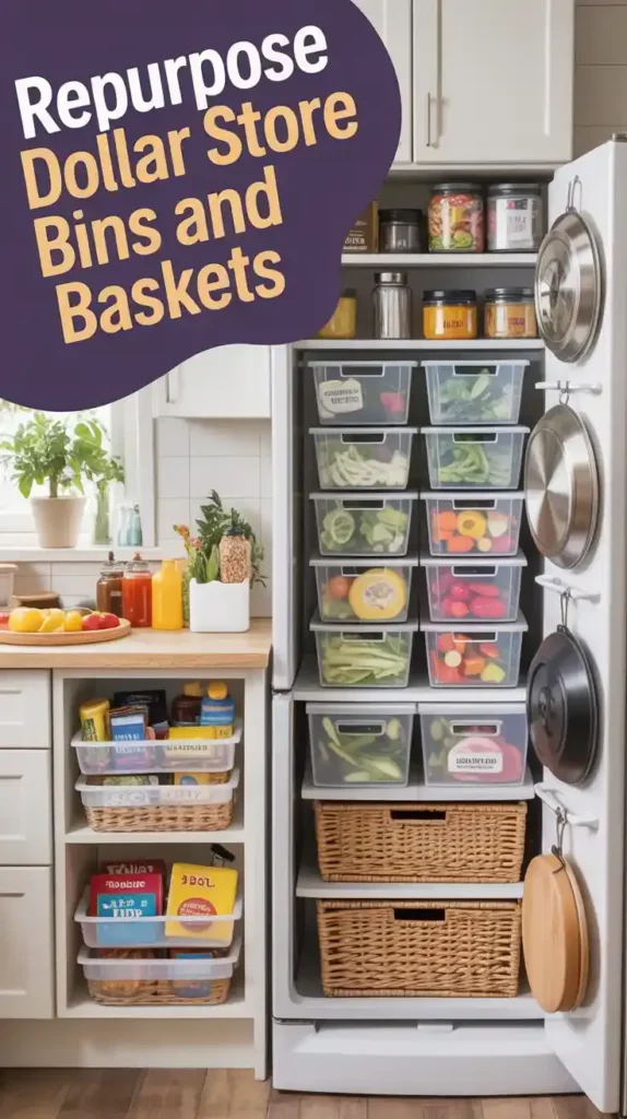 Repurpose Dollar Store Bins and Baskets for Instant Storage Solutions