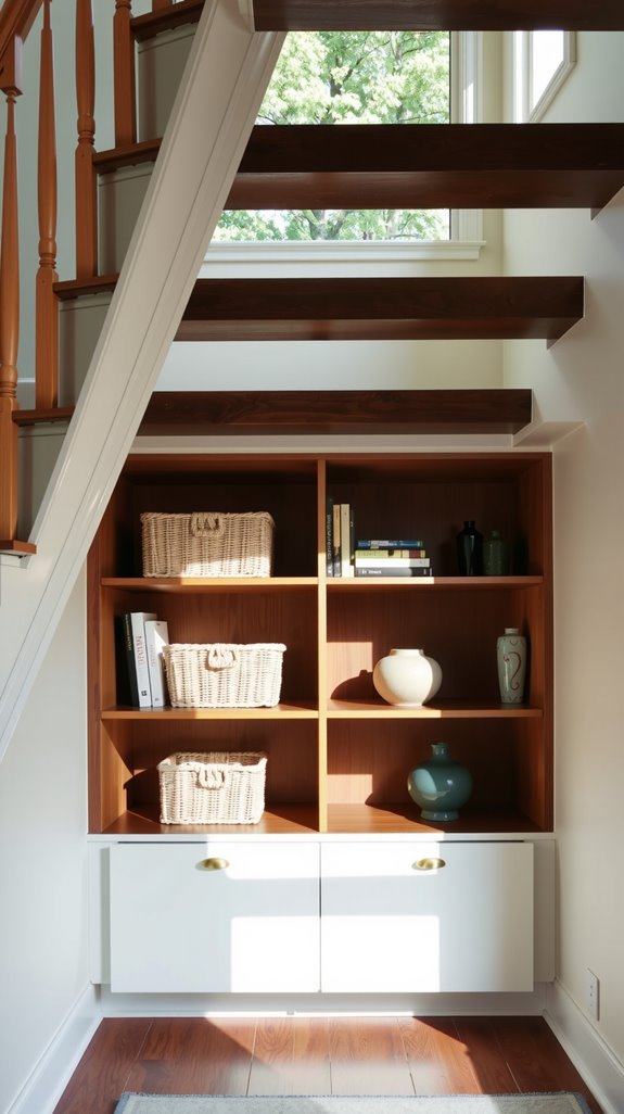 built in staircase shelving solutions