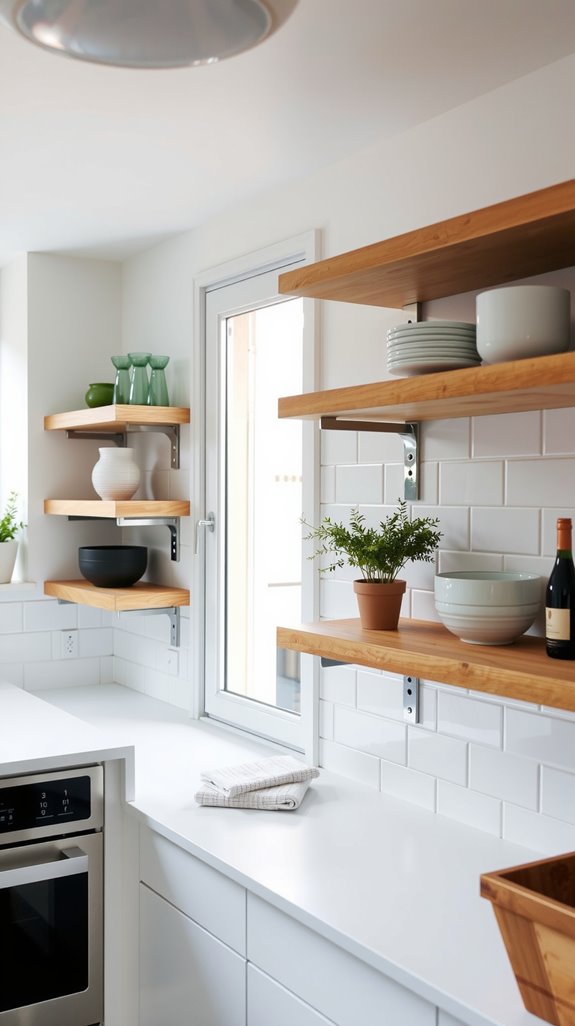ceiling mounted floating shelves