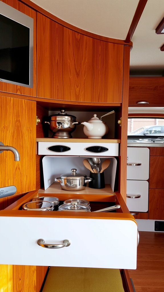 concealed sliding kitchen module