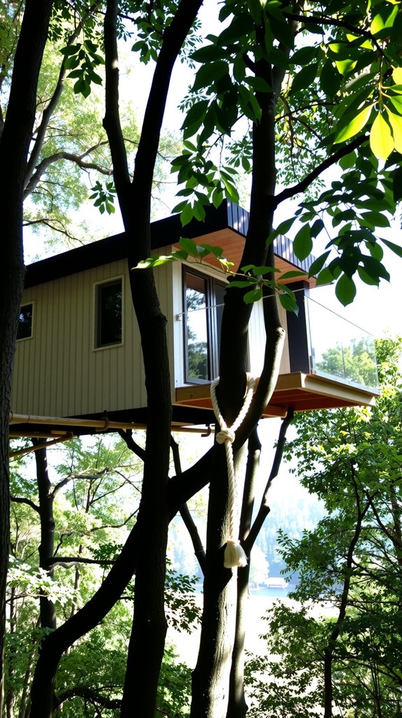 elevated minimalist forest retreat