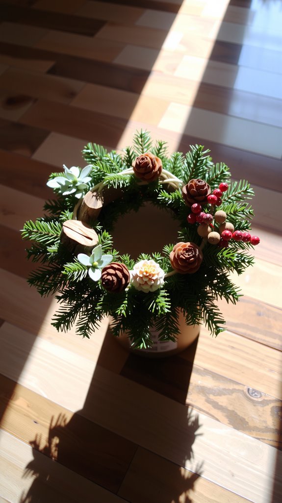 illuminated fresh fir wreaths
