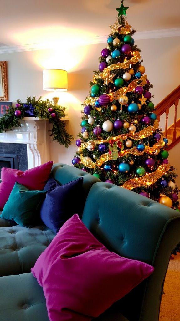 jewel tone ornament clusters