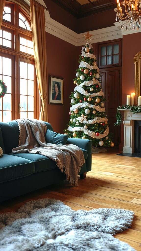 layered velvet and faux fur