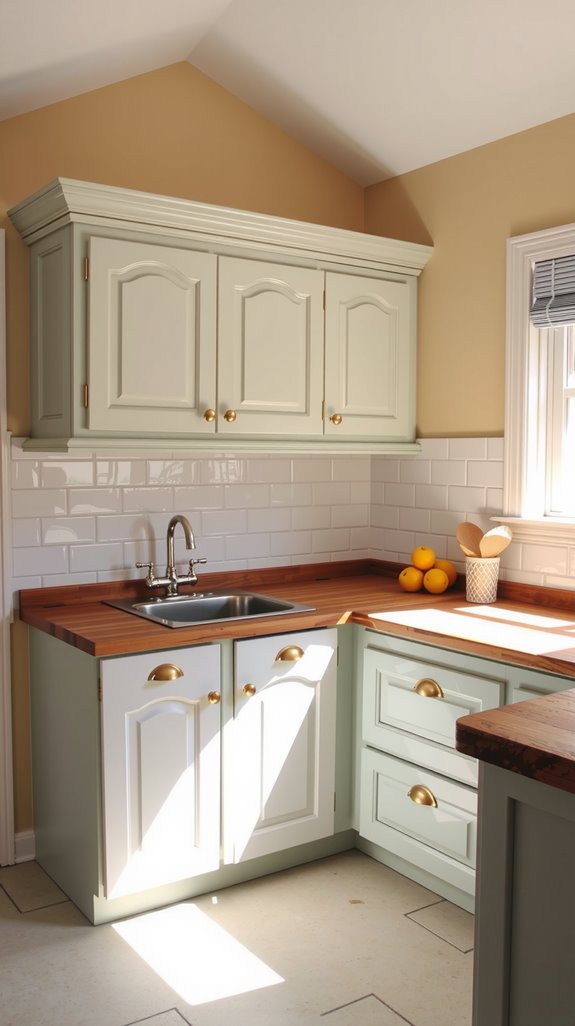light colored cabinets enhance space