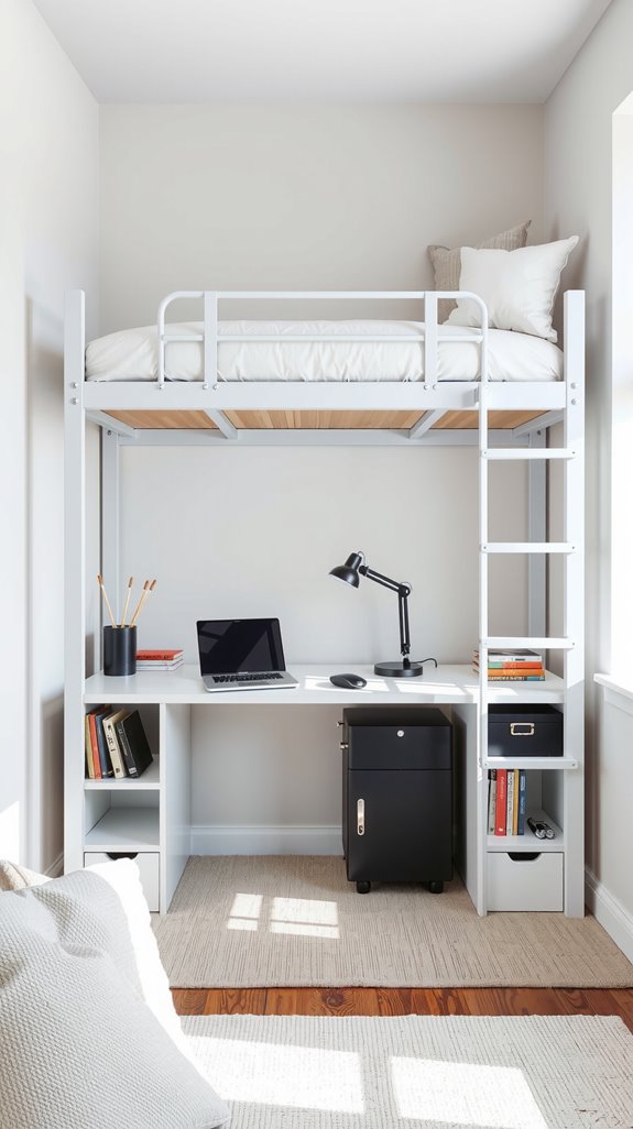 loft bed with workspace