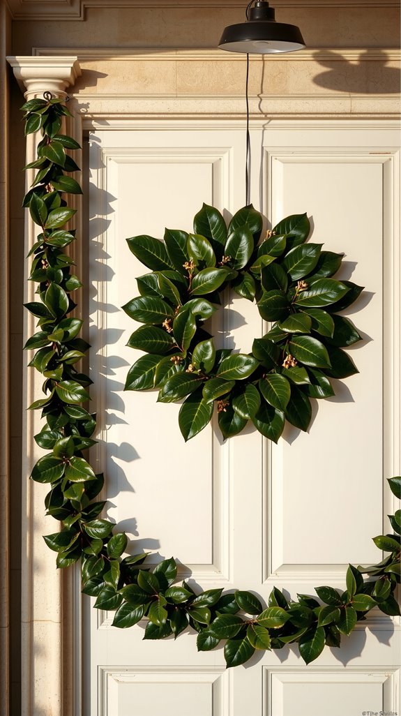 magnolia wreath for entryway elegance