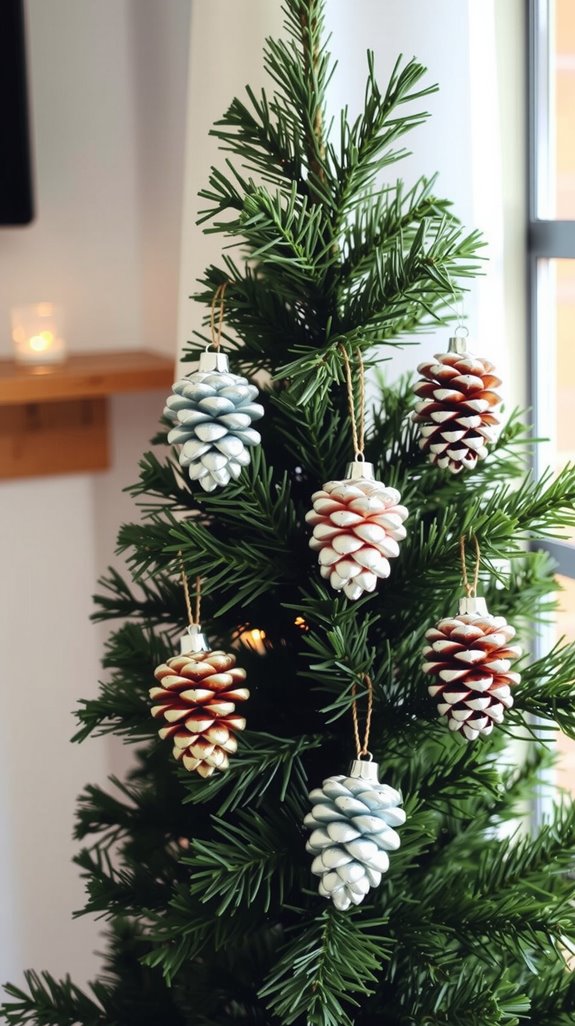 metallic pine cone ornaments