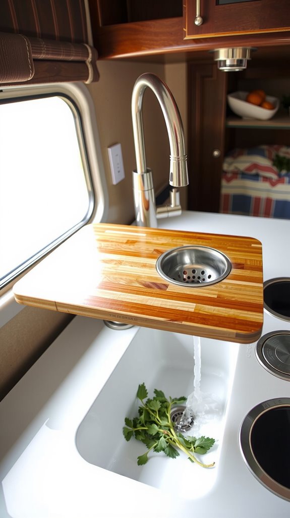 over the sink cutting board