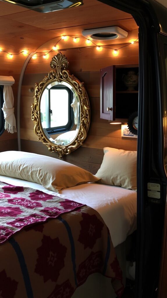 Reclaimed Barnwood Walls With Antique Gilded Mirrors