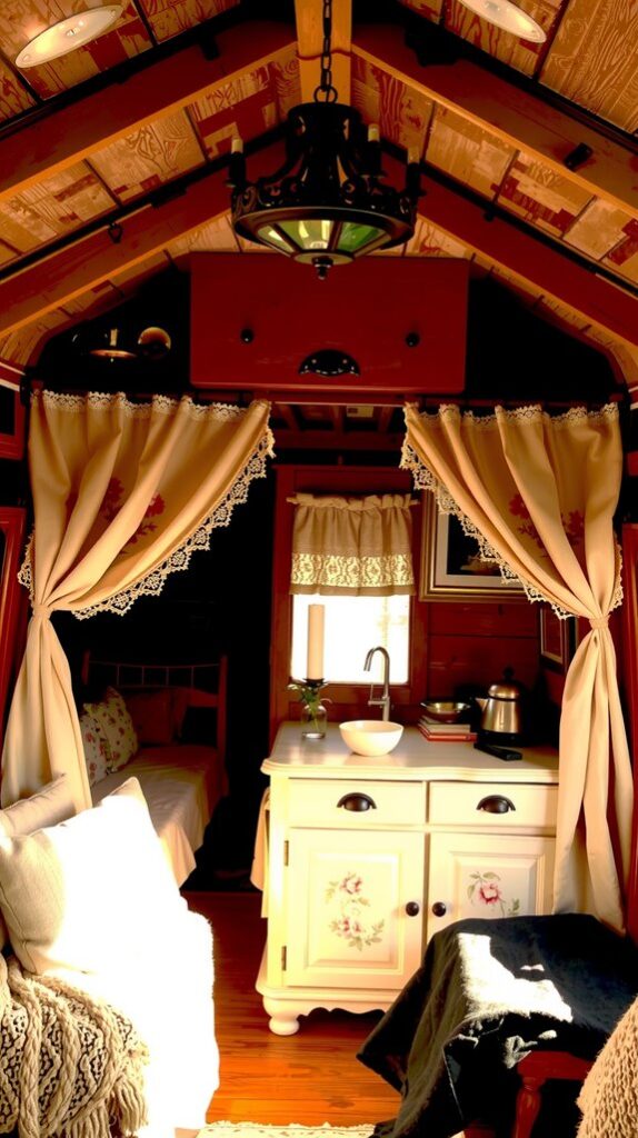 French Country Kitchen With Hand-Painted Cabinetry