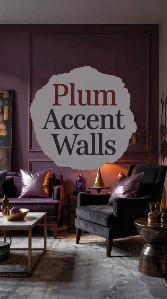 Plum Accent Walls in Intimate Conversation Areas