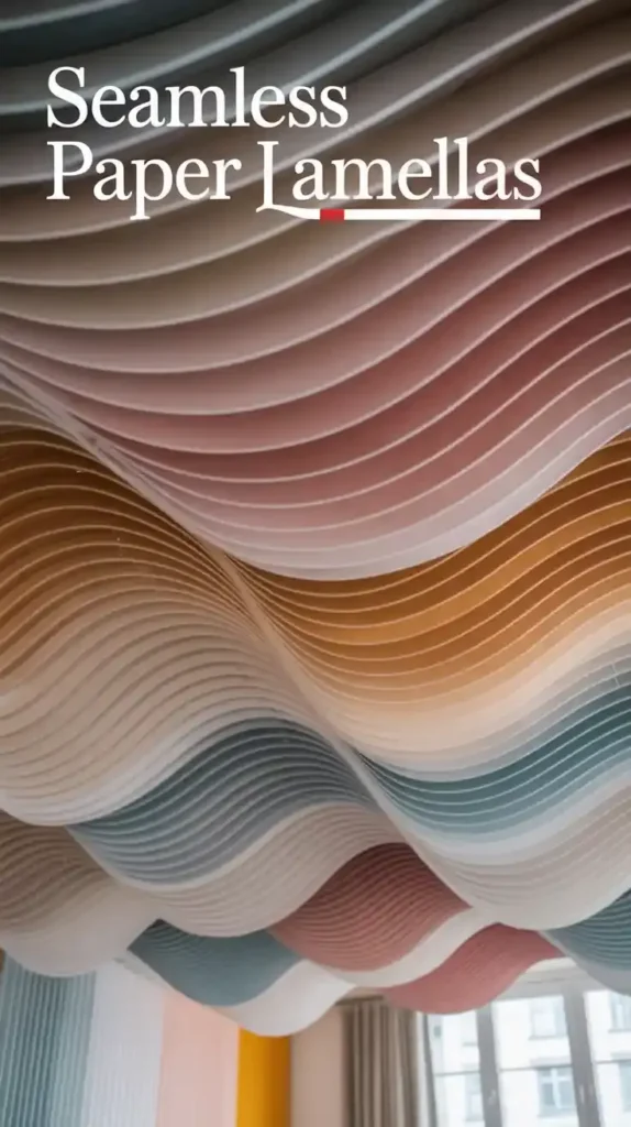 Seamless Paper Lamellas in Flowing Heights and Custom Colors