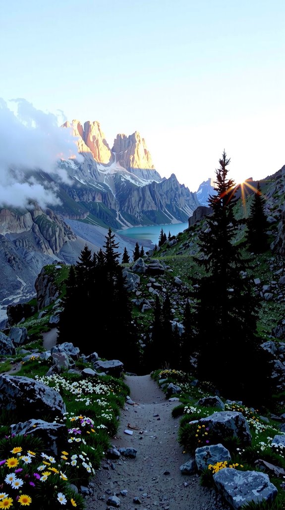 alpine hike to glacier