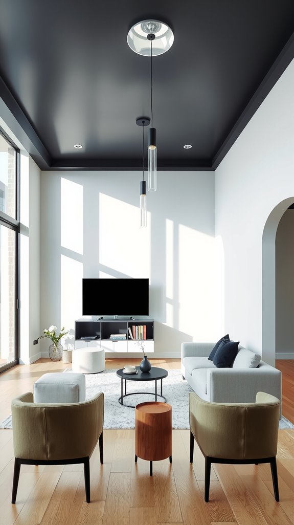 bold contrast in ceilings