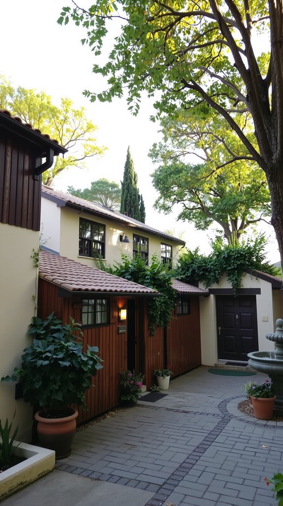 calm private courtyard design