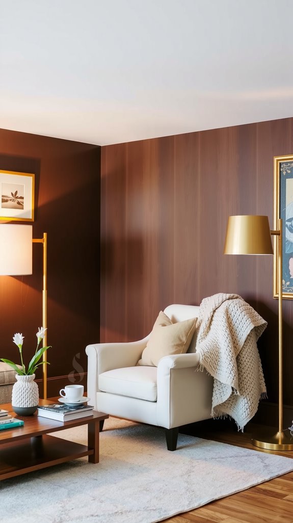 chocolate brown reading nook