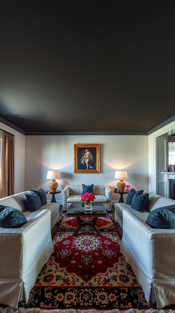 intimate dark ceiling design