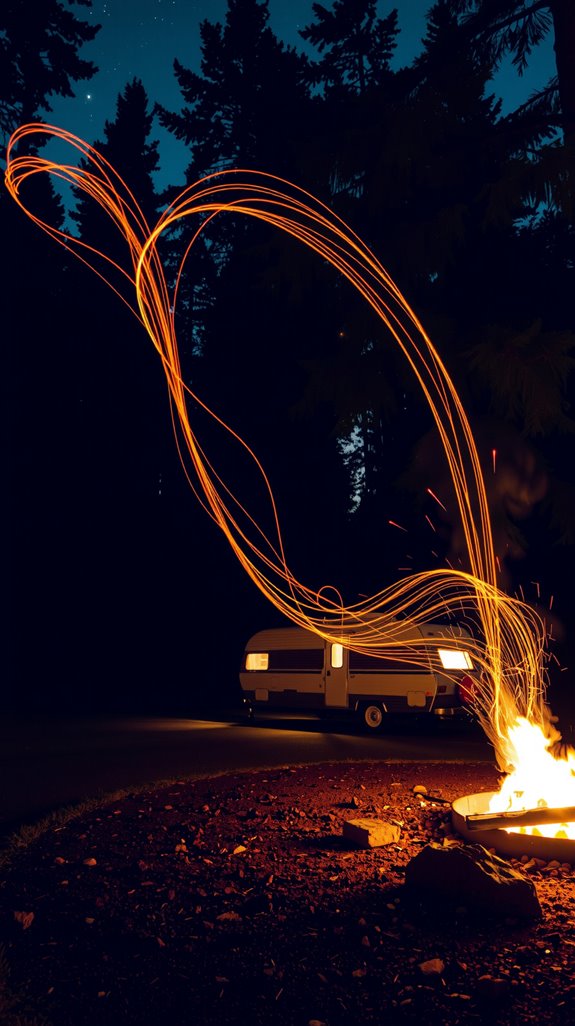 long exposure campfire photography