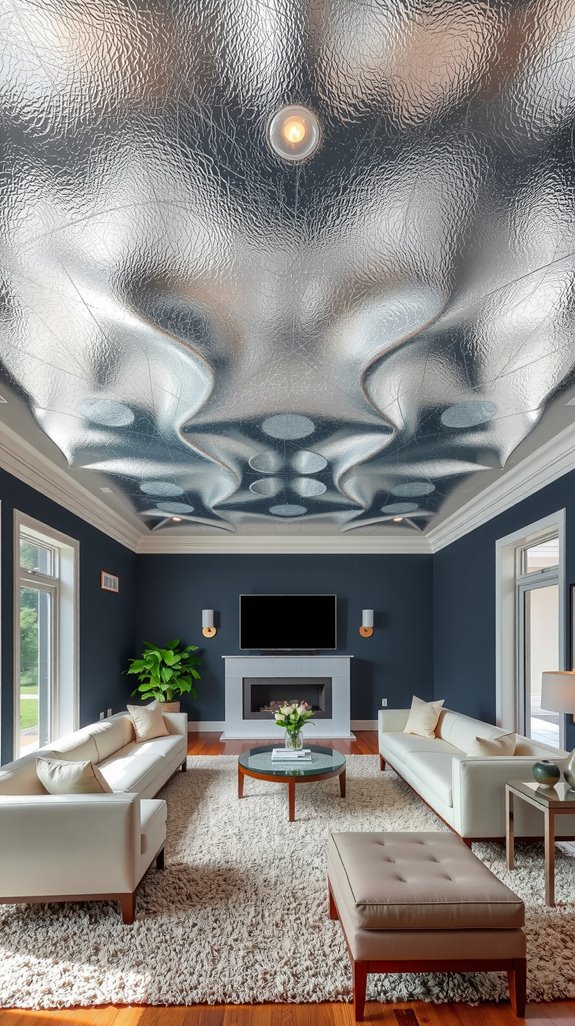 luminous metallic silver ceilings