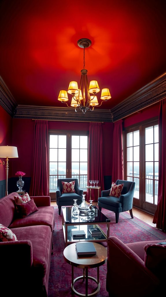 ruby red living room sanctuary