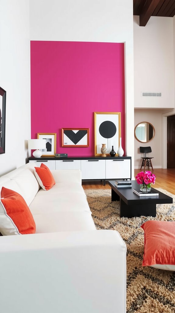 sophisticated pink gallery walls