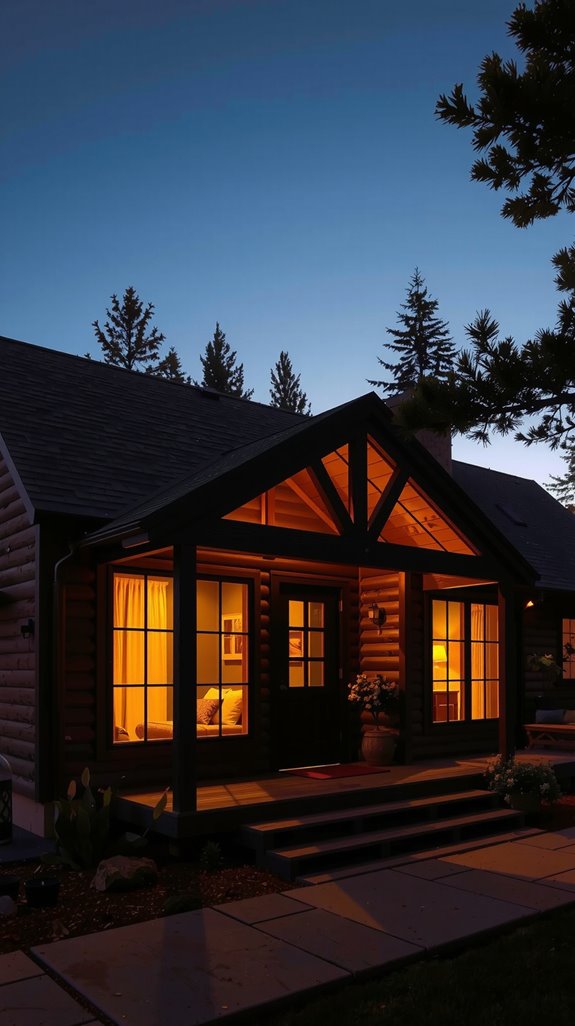 warm lighting enhances wood interiors