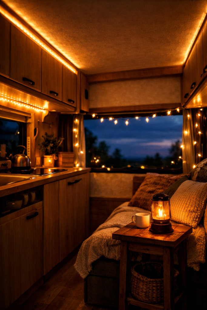 Use Lighting to Create a Cozy, Home-Like Glow