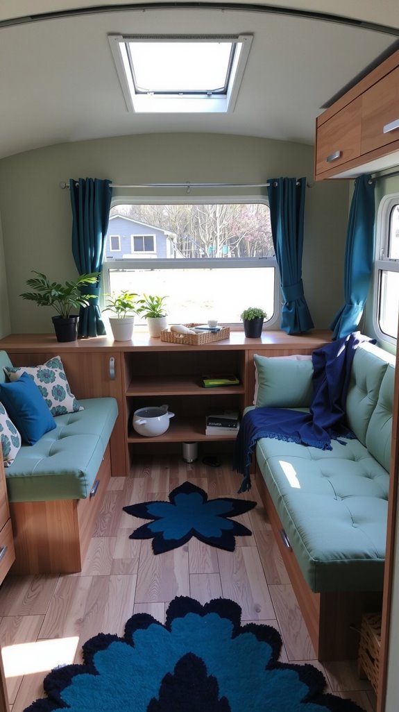 earthy greens and blues