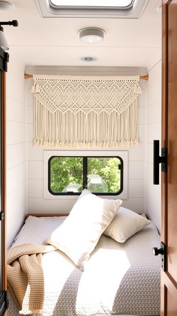 faux headboard enhances rv design