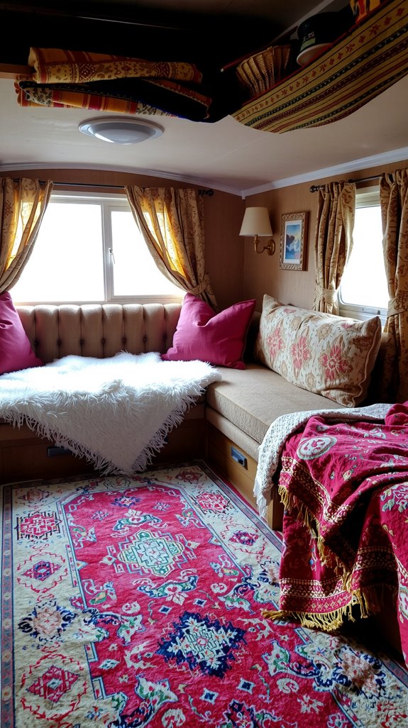 layered rugs enhance warmth