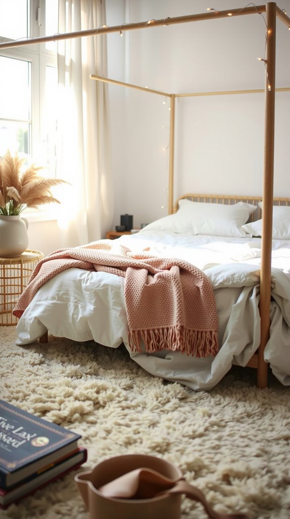soft feminine bedroom styling