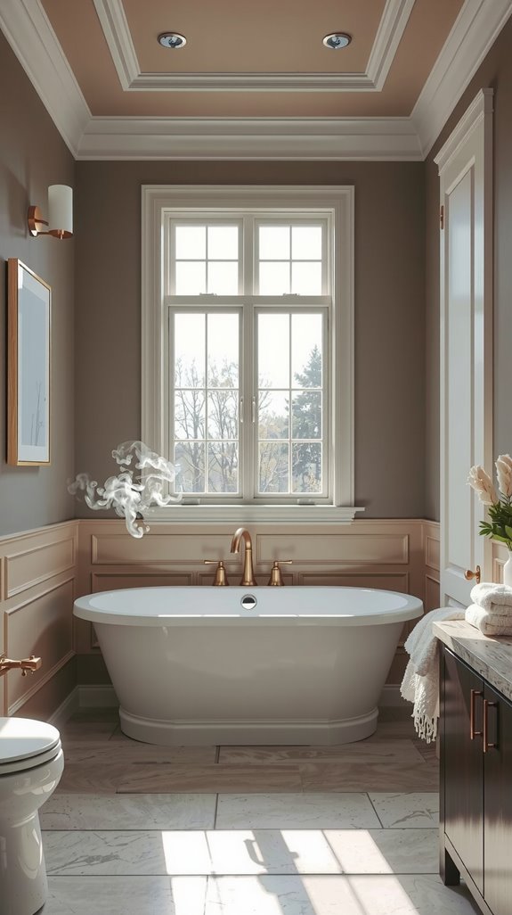 warm gray bathroom hues
